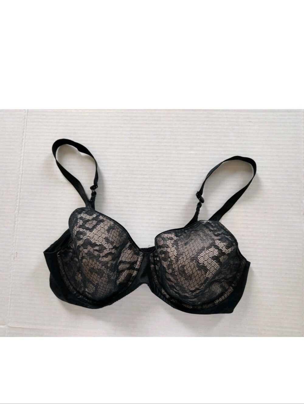 Chantelle Sexy Shaping Full Coverage Bra 34D Black with Lace Overlay #3781 -D1